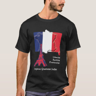 Custom Patriotic French BASTILLE DAY  T-Shirt