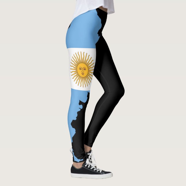 Custom Patriotic Leggings Argentina Flag Fan Gear (Right)