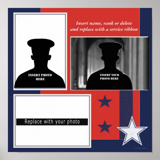 Custom Patriotic Photo Collage Display Poster (Front)