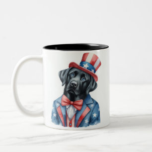 Custom Patriotic Uncle Sam Black Labrador Mug