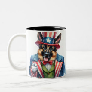 Custom Patriotic Uncle Sam German Shepherd Mug