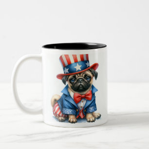 Custom Patriotic Uncle Sam Pug 4th of July Mug