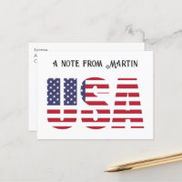 Custom Patriotic USA Flag, a Note from... 