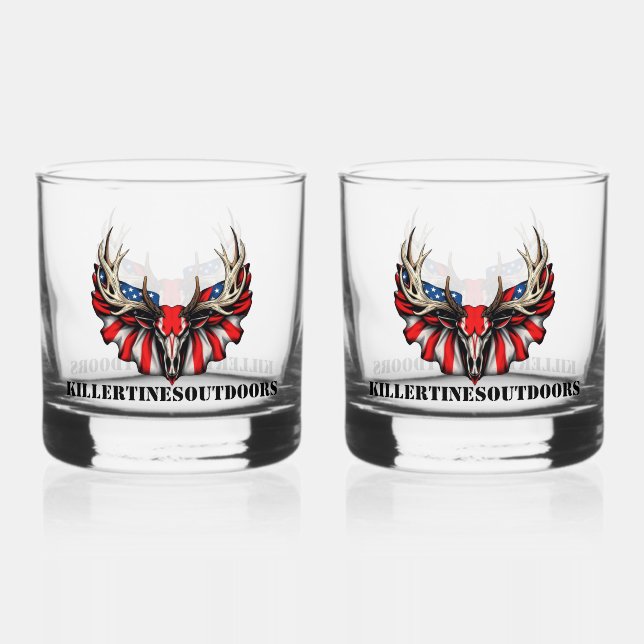 Custom patriotic Whiskey glass (Front)