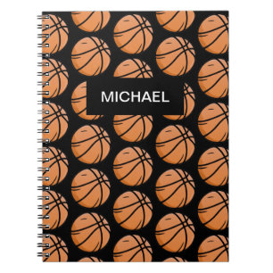 Custom Pattern Basketball player and coach black Notebook