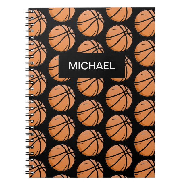 Custom Pattern Basketball player and coach black   Notebook (Front)