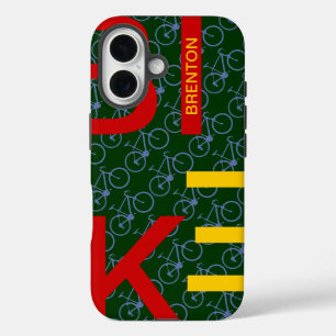 Custom Pattern Bike iPhone 16 Case