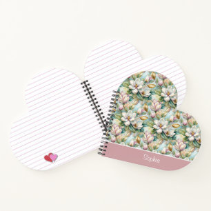 Custom Pattern Elegant Magnolia Flowers Notebook