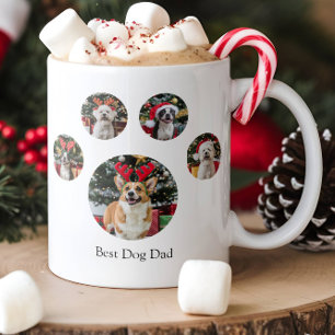 Custom Paw Print Photo Collage 5 Picture Coffee Mug