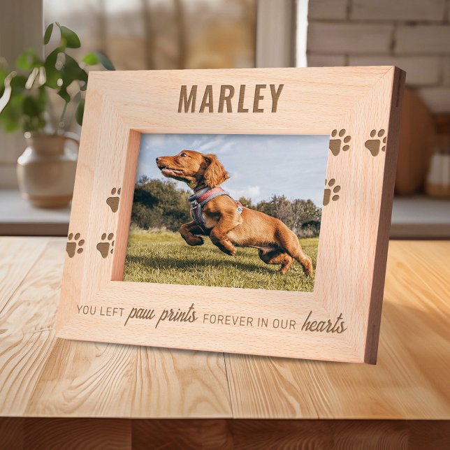 Custom Paw Prints Pet Memorial Etched Frames (Creator Uploaded)