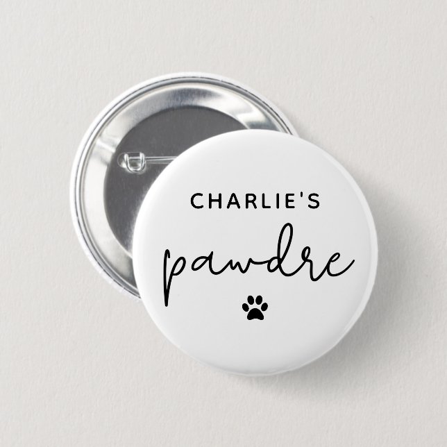 Custom Pawdre Typography Dog Dad New Dog Owner 6 Cm Round Badge (Front & Back)