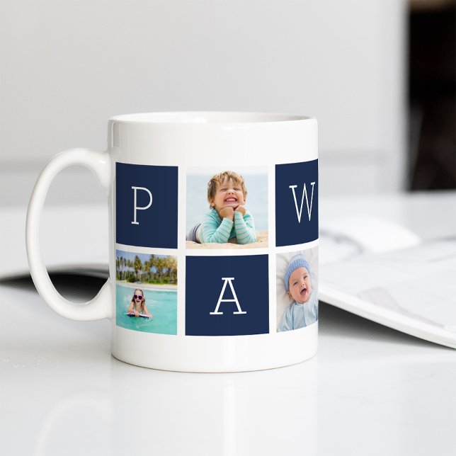Custom Pawpaw Grandfather Photo Collage Coffee Mug (Creator Uploaded)
