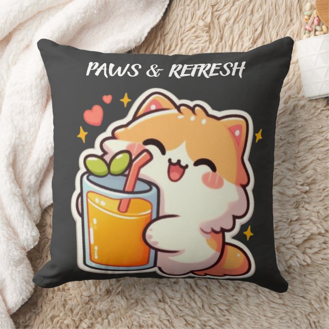 Custom Paws and Refresh Cute Cat Design Cushion (Blanket)
