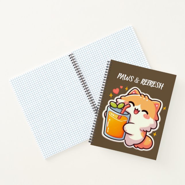 Custom Paws and Refresh Cute Cat Design Notebook (Inside)