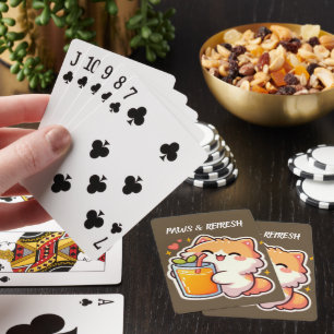 Custom Paws and Refresh Cute Cat Design Playing Cards