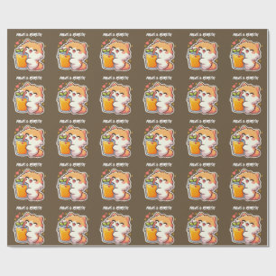 Custom Paws and Refresh Cute Cat Design Wrapping Paper