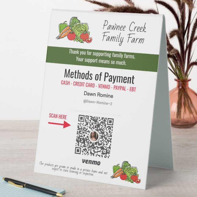 Custom Pay Here Sign | Farmers Market (In SItu (Table))