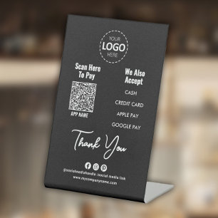 Custom Payment QR Code, Payment Pedestal Sign