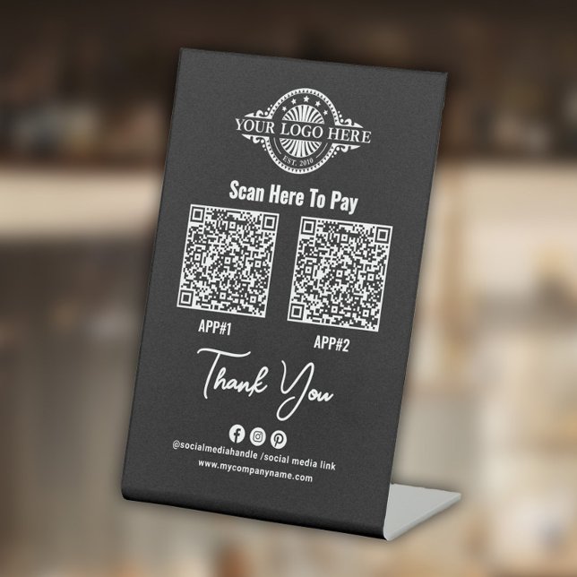 Custom Payment QR Code, Paypal, Venmo, Custom App Pedestal Sign (Creator Uploaded)