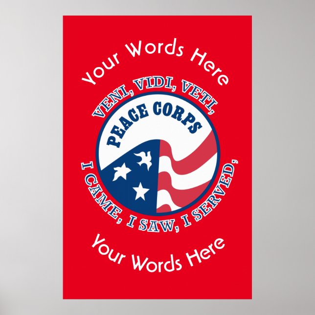 Custom Peace Corps Logo VVV Poster (Front)
