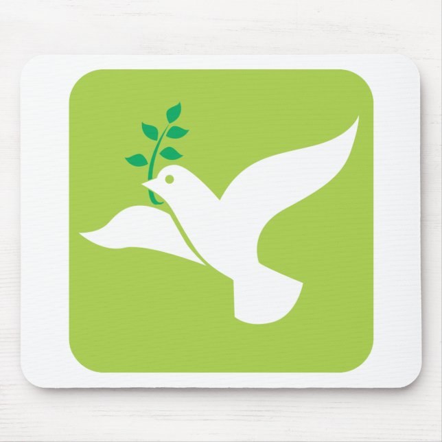 Custom Peace Dove With Olive Logo Mouse Pad (Front)