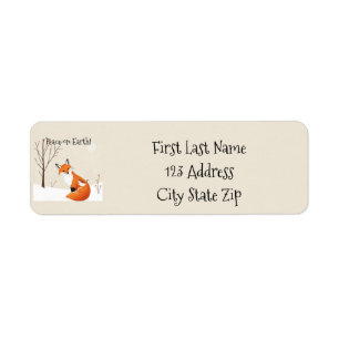 Custom  Peace Earth Minimalist Fox Bird Animal Return Address Label
