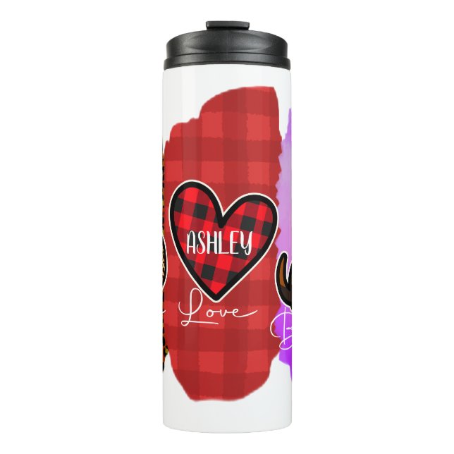 Custom Peace Love Beagle with Message Thermal Tumbler (Front)
