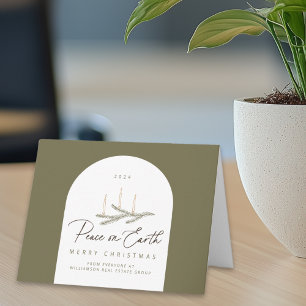 Custom Peace on Earth Corporate Christmas Card