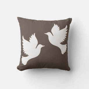 Custom Peace White Doves Pattern Pillow Design