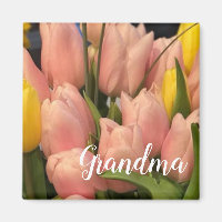 Custom Peach and Yellow Tulip Pattern