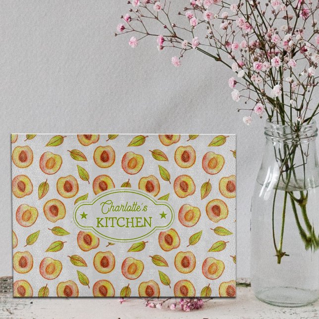 Custom Peach Watercolor, Kitchen   Cutting Board (Creator Uploaded)