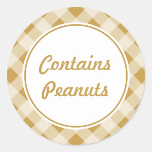 Custom Peanut Butter Gingham Stickers