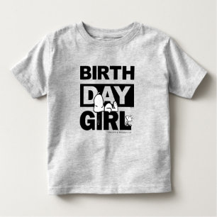 Custom Peanuts Snoopy Birthday Girl Toddler T-Shirt