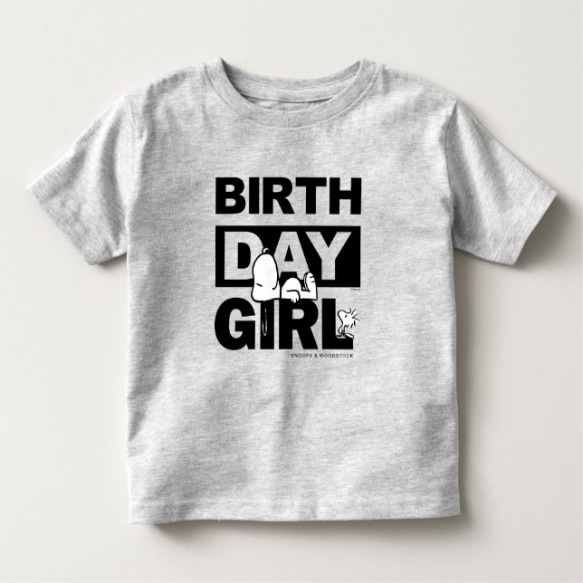 Custom Peanuts | Snoopy Birthday Girl Toddler T-Shirt (Front)