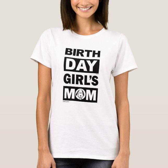Custom Peanuts | Snoopy Birthday Girl's Mum T-Shirt (Front)