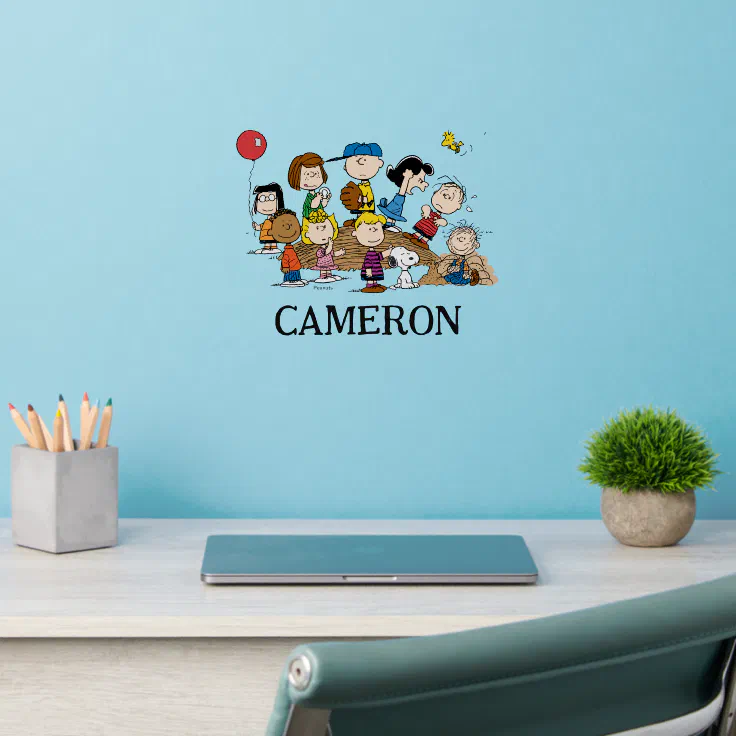 Custom Peanuts The Gang at the Pitcher's Mound Wall Decal Zazzle