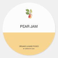 Custom Pear Jam & Preserve Jar Labels for Pantry