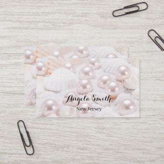 Custom Pearl Business Modern Personalised Minimal  Business Card