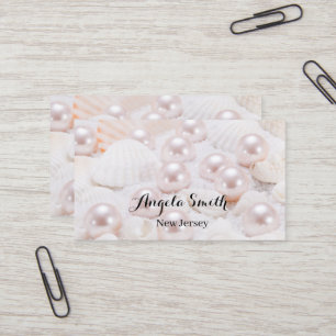 Custom Pearl Business Modern Personalised Minimal  Card