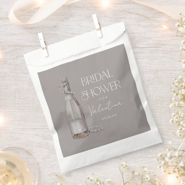 Custom Pearls Prosecco Bridal Shower Favour Bags (Clipped)