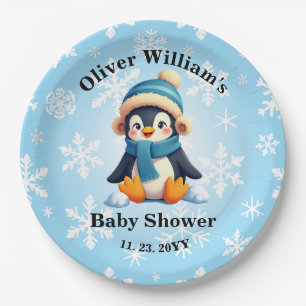 Custom Penguin Baby Shower Plates