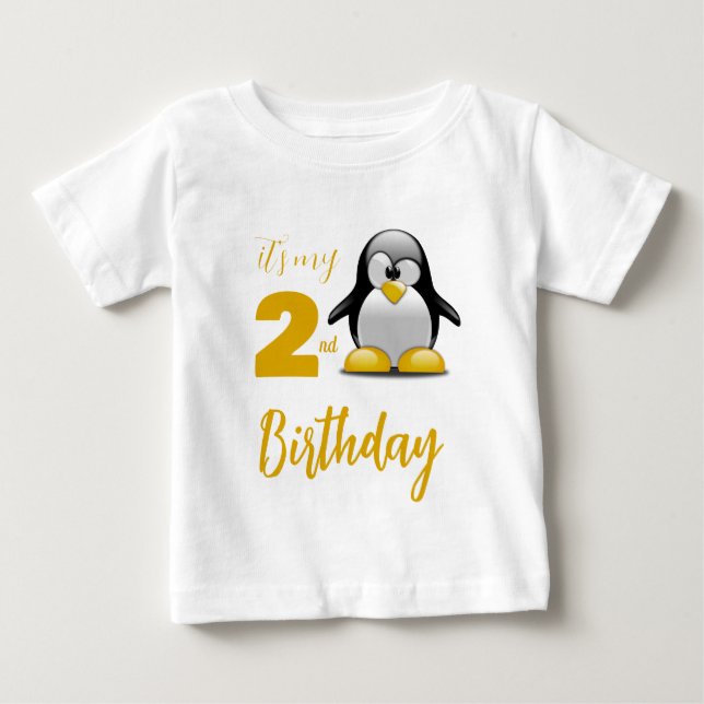 Custom Penguin Birthday T-Shirt (Front)