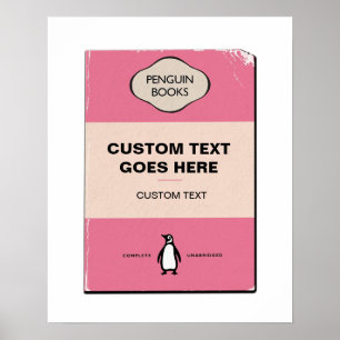 Custom Penguin Book Cover Poster   Personalised