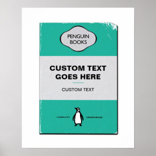 Custom Penguin Book Cover Poster Personalised