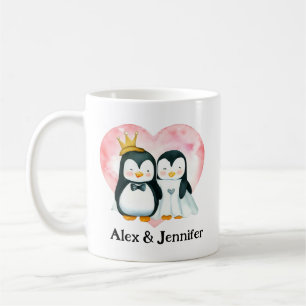 Custom Penguin Couple Wedding Personalised Coffee Mug