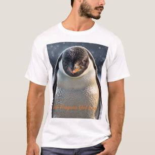 Custom Penguin Dad Personalised Vintage Photo T-Shirt