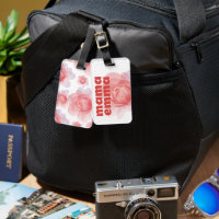 Custom Peony Luggage Tag Mama Travel ID