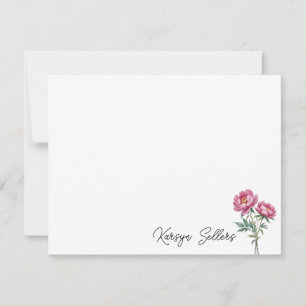 Custom Peony Note Card