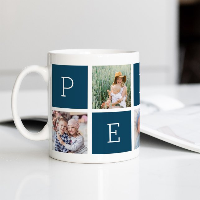 Custom Pepaw Grandfather 5 Photo Collage Coffee Mug (Creator Uploaded)