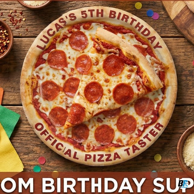 Custom Pepperoni Pizza 5th Birthday-Personalized  Paper Plate (Creator Uploaded)